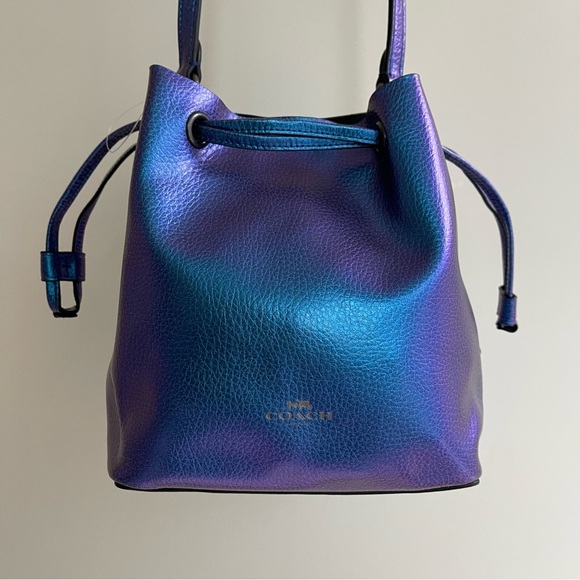 Coach Handbags - Coach Derby Hologram Bucket Bag Blue Purple Gunmetal F29204 NEW